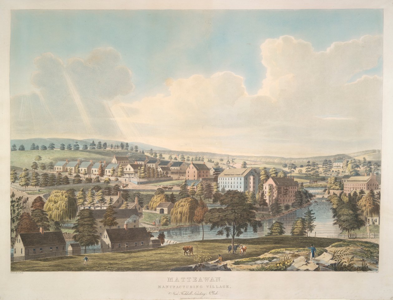 Matteawan. Manufacturing Village, lähellä Fishkill Landingia, N. Yorkissa tekijältä John Hill