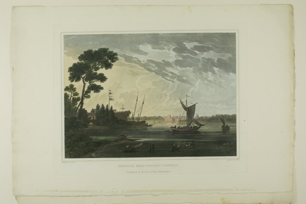 Norfolk; Gosportista, Virginiasta, levy viisi toisesta Picturesque Views of American Scenery -kuvasta tekijältä John Hill