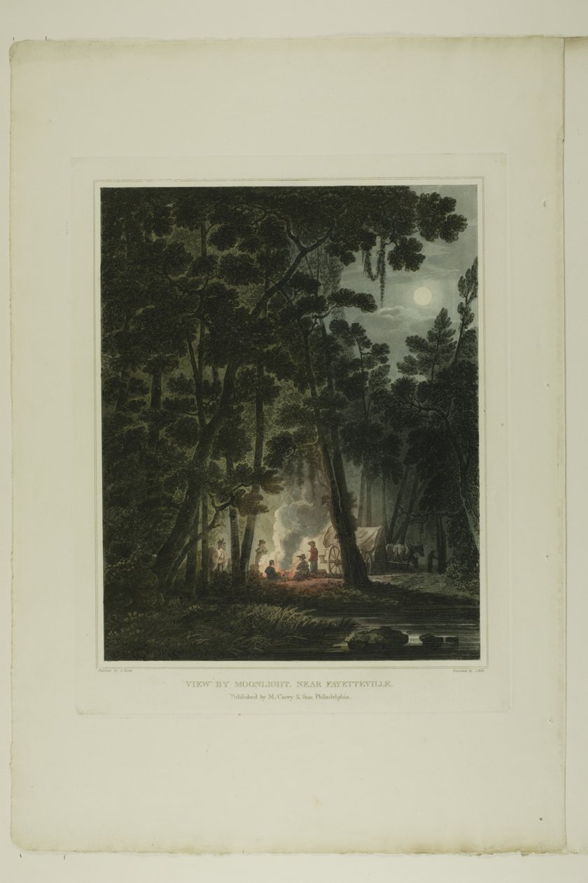 View By Moonlight, Lähellä Fayettevilleä, kolmannen osan Kuvankauniista näkymistä amerikkalaisista maisemista. tekijältä John Hill