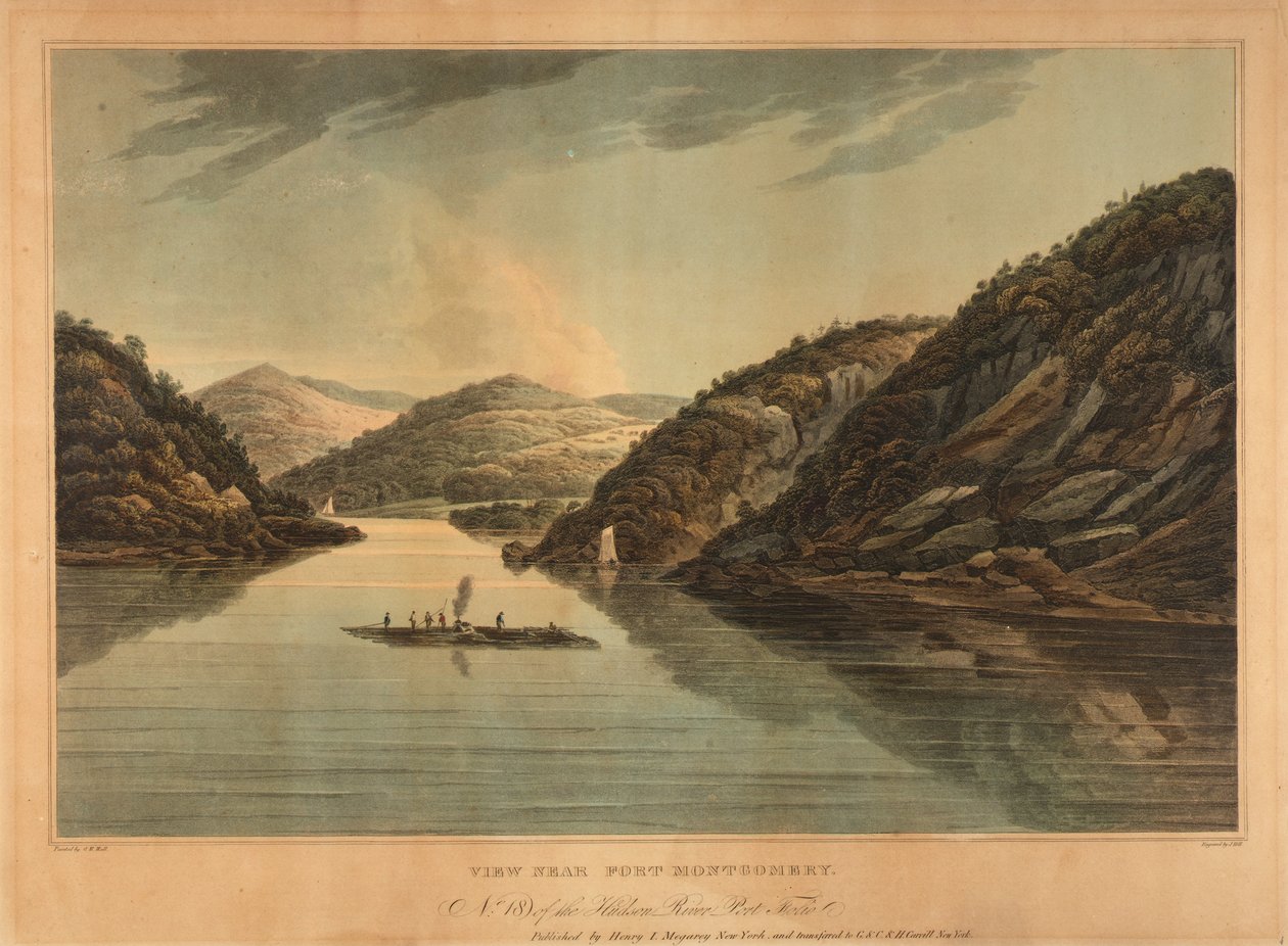 Näkymä Montgomeryn linnakkeen läheltä (nro 18, Hudson River portfolio) tekijältä John Hill