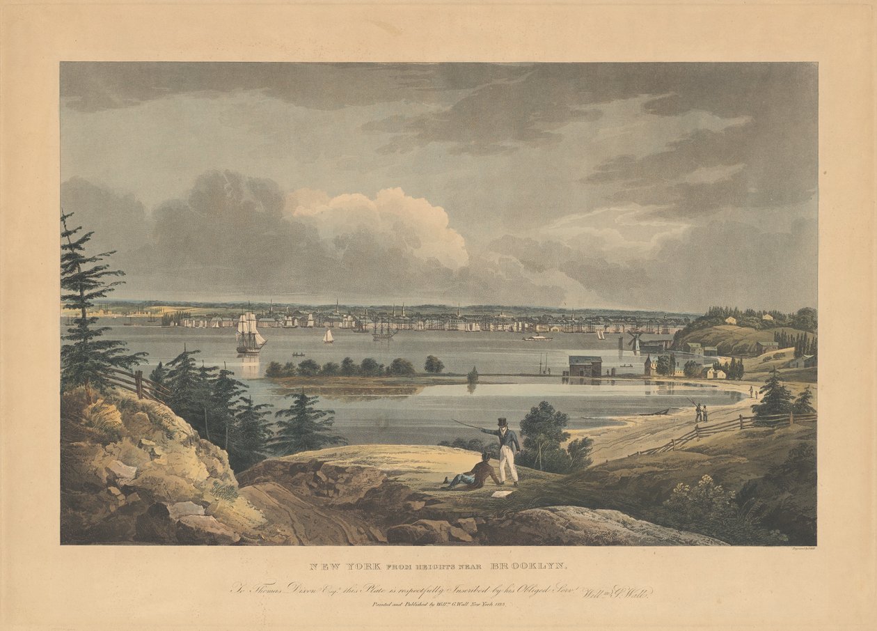 New Yorkista Heightsista lähellä Brooklynia tekijältä John Hill, after William Guy Wall