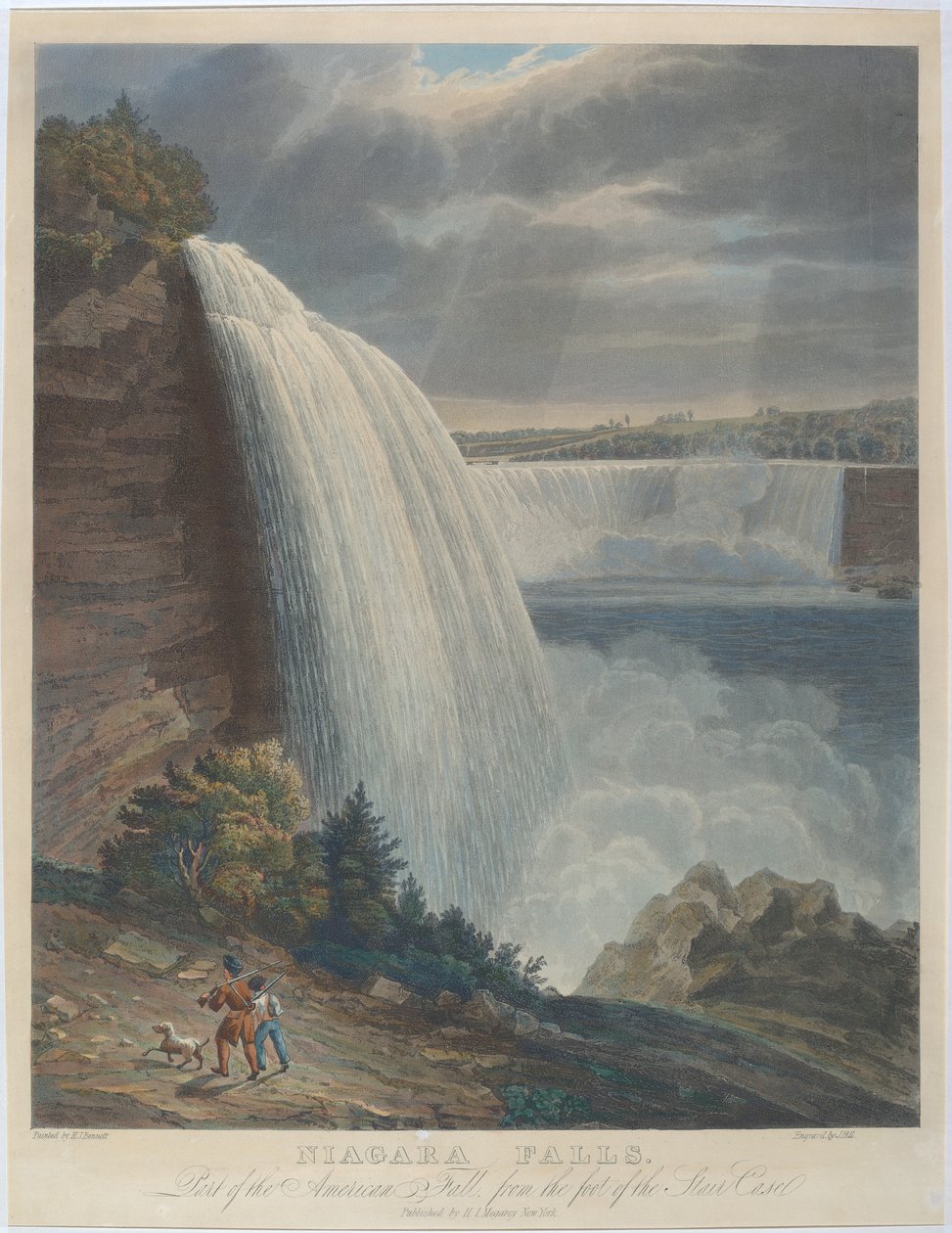Niagaran putoukset Foot of Staircasen kautta tekijältä John Hill, after William James Bennett