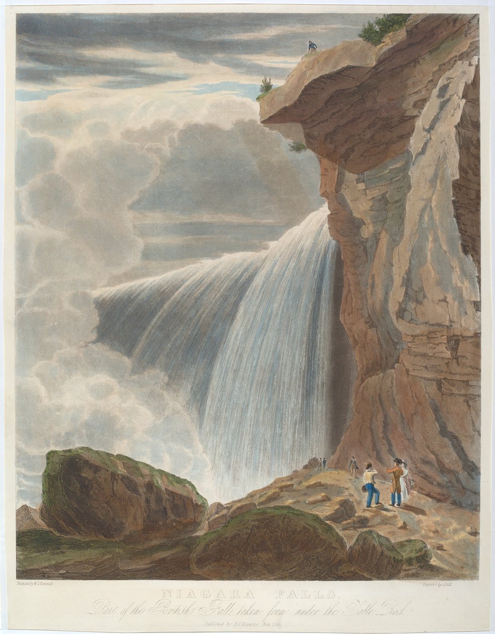 Niagaran putoukset Under Table Rockista tekijältä John Hill, after William James Bennett