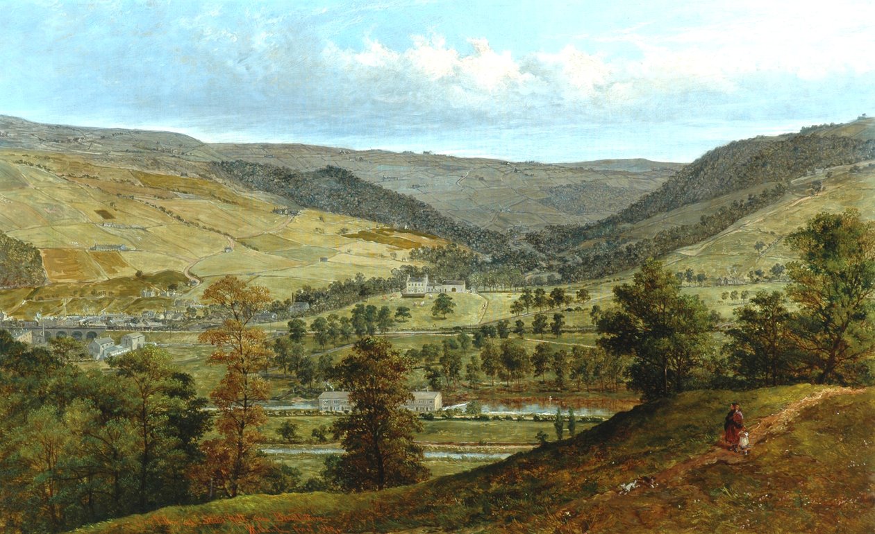 Cragg Vale & Stocks Hall Broadbottomilta, 1869 tekijältä John Holland