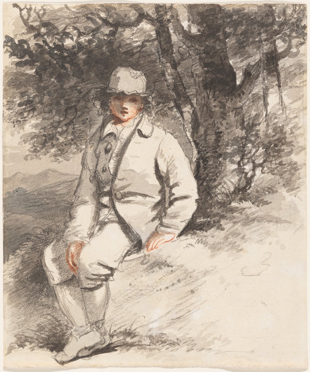Puun alla istuva nuori poika tekijältä John Hoppner