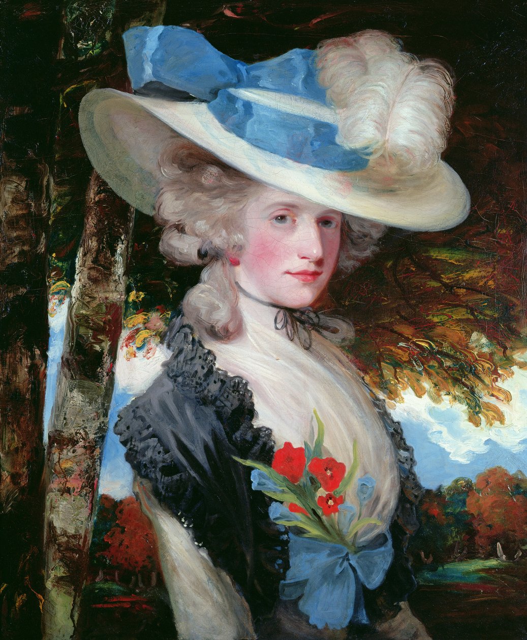 Muotokuva kunnia. Rouva Hugo Meynell (1762-1817) (öljy kankaalle) tekijältä John Hoppner