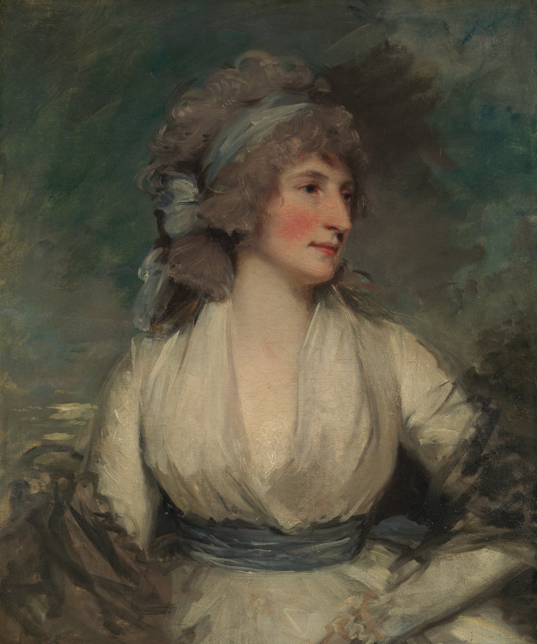 Naisen muotokuva, kääntöpuoli, nyt vuorauskankaalla peitetty Tutkimus lapsen päästä, 1790-luku. tekijältä John Hoppner