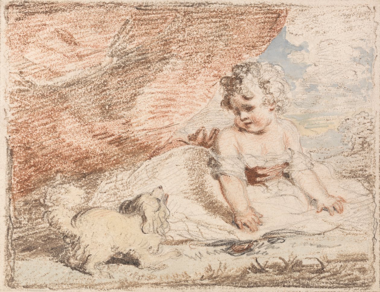 Nuori lapsi sylikoiran kanssa tekijältä John Hoppner