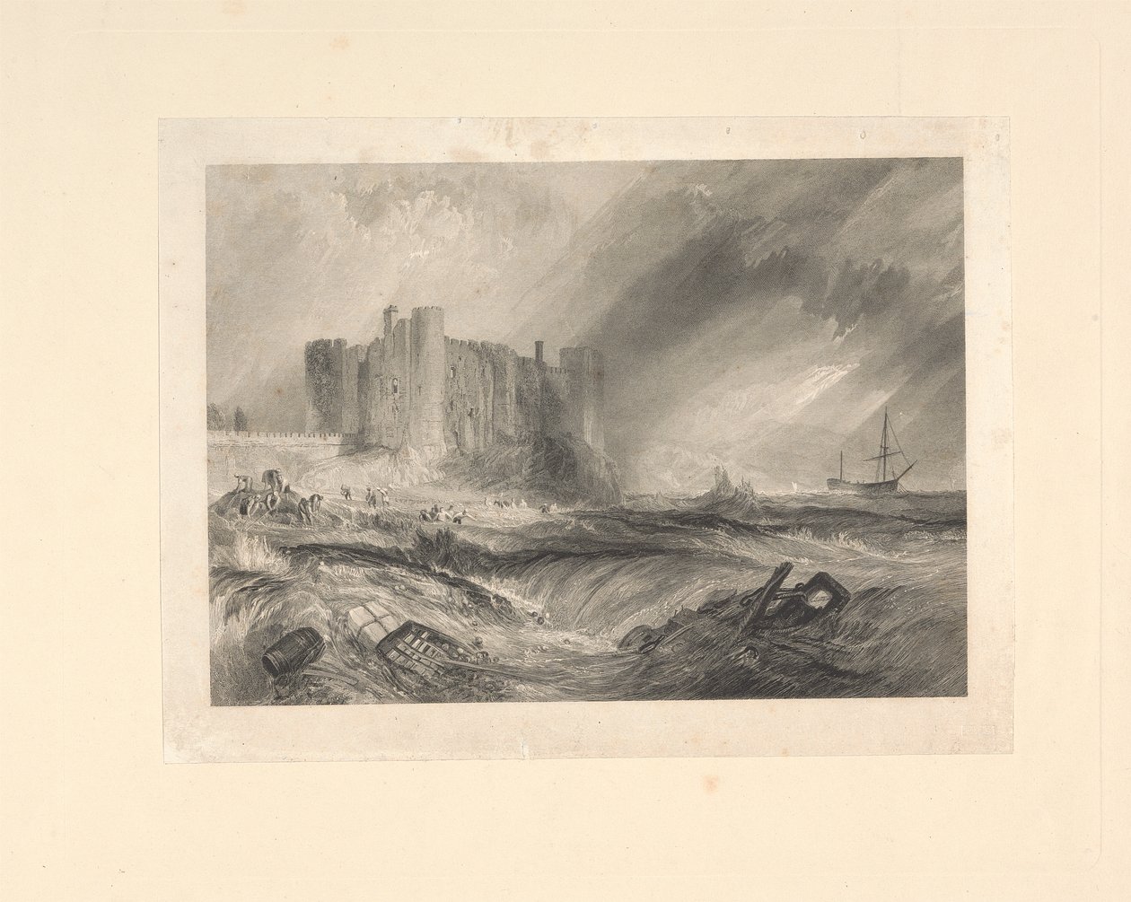 Laugharnen linna, Carmarthenshire tekijältä John Horsburgh