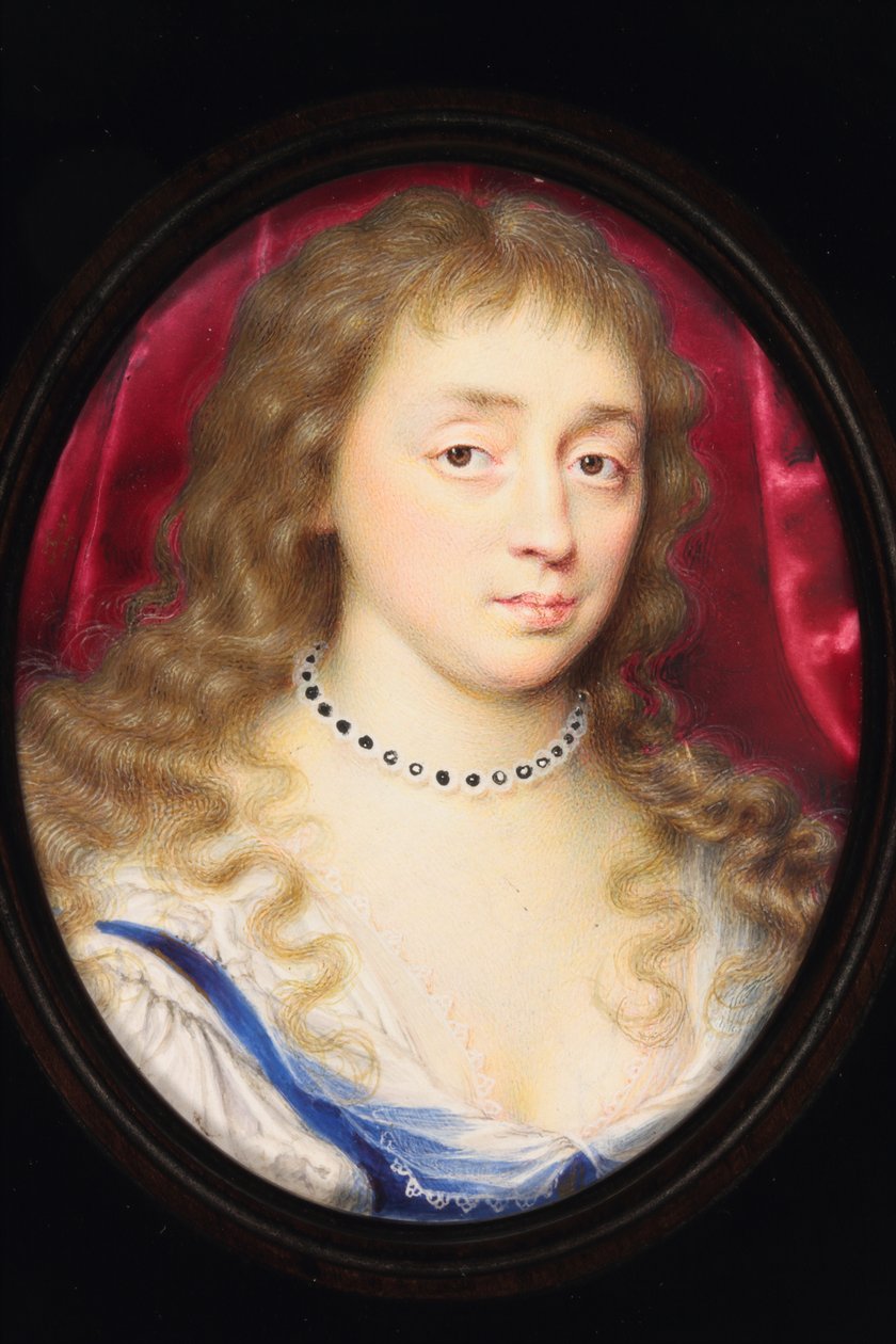 Lady nimeltä Teresia Lady Shirley (akvarelli vellum) tekijältä John Hoskins