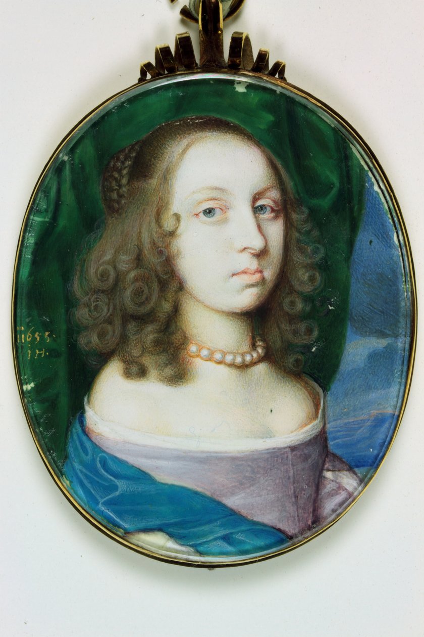 Elizabeth Rogers, varakreivitar Mansfield, myöhemmin Richmondin herttuatar (akvarelli norsunluussa) tekijältä John Hoskins