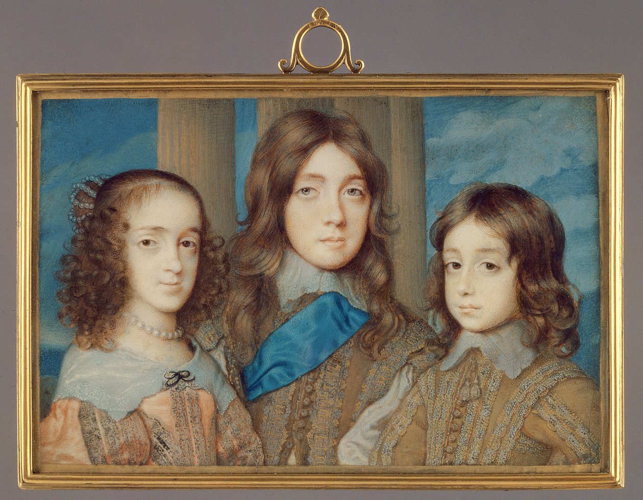 Nro 3877 Charles I:n lapset: James, Yorkin herttua, prinsessa Elizabeth, Henry, Gloucesterin herttua, 1646-47 (wc vellum) tekijältä John Hoskins
