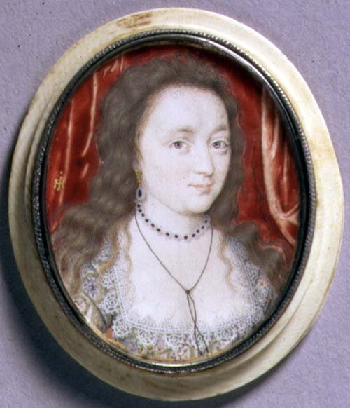 Lady Cecilia Nevillen muotokuva, n. 1615-1620 (akvarelli vellum) tekijältä John Hoskins