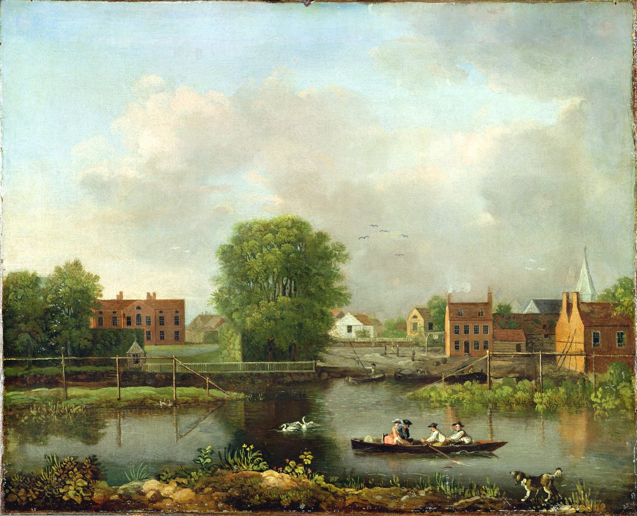 Jokimaisema, mahdollisesti näkymä Rochester Bridgen West Endistä, 1800-10 tekijältä John Inigo Richards