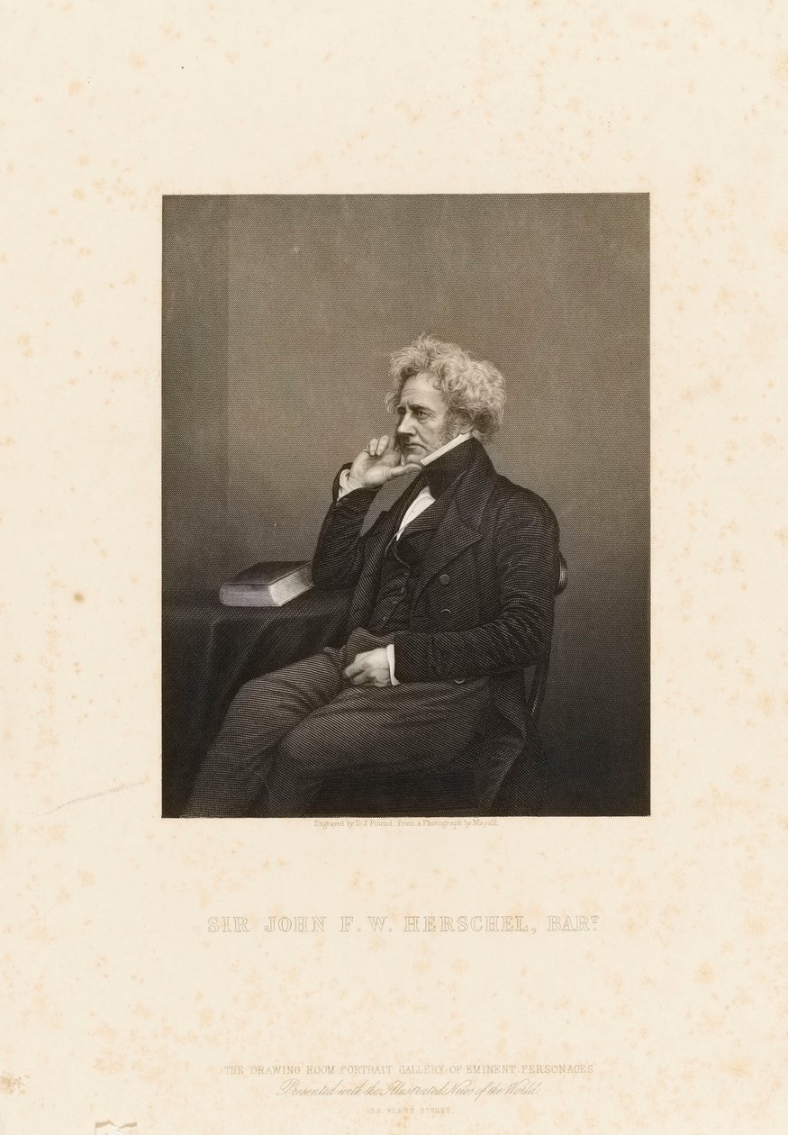 Sir John Frederick William Herschel (1792-1871), noin 1860 (pistekaiverrus). tekijältä John Jabez Edwin Paisley (after) Mayall