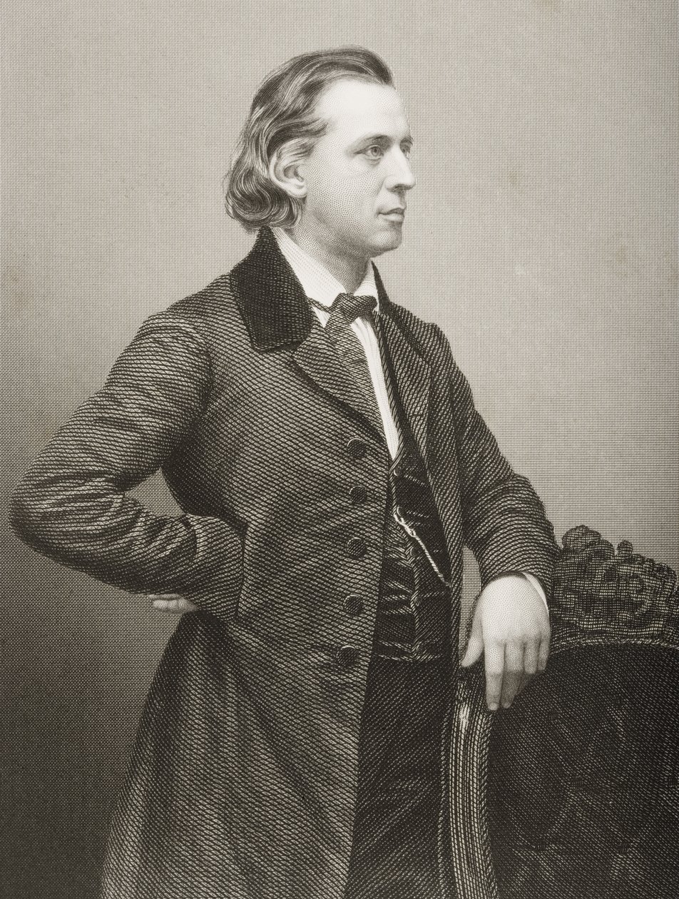Henry Ward Beecher (1813-1887), kaiverrus D.J. Pound valokuvasta, Lontoossa 1860 julkaistusta The Drawing-Room of Eminent Personages, Volume 2 tekijältä John Jabez Edwin Paisley Mayall