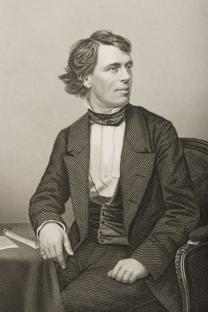 John Bartholomew Gough (1817-86), kaiverrus D.J. Pound valokuvasta, Lontoossa 1860 julkaistusta The Drawing-Room of Eminent Personages, Volume 2 tekijältä John Jabez Edwin Paisley Mayall