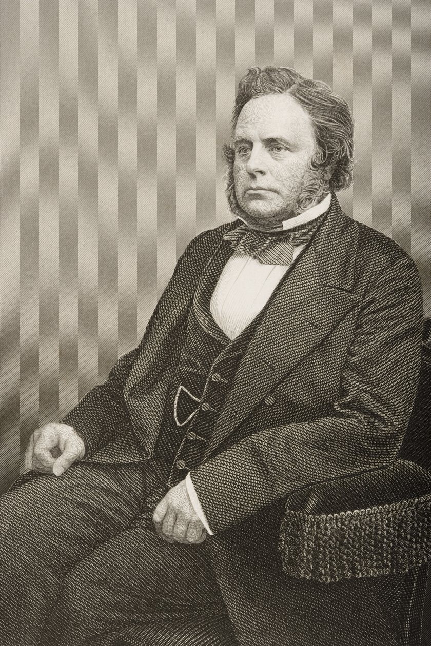 John Bright (1811-89), kaiverrus D.J. Pound valokuvasta, 