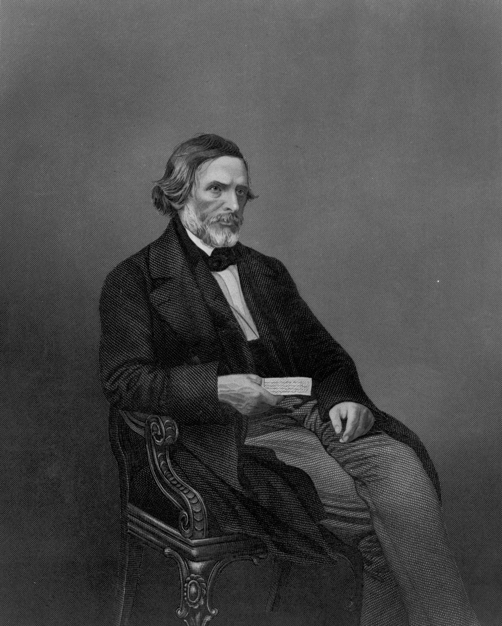 John Gibson Esq, "The Drawing Room Gallery of Eminent Personages" -kaiverrus D. J Pound tekijältä John Jabez Edwin Paisley Mayall