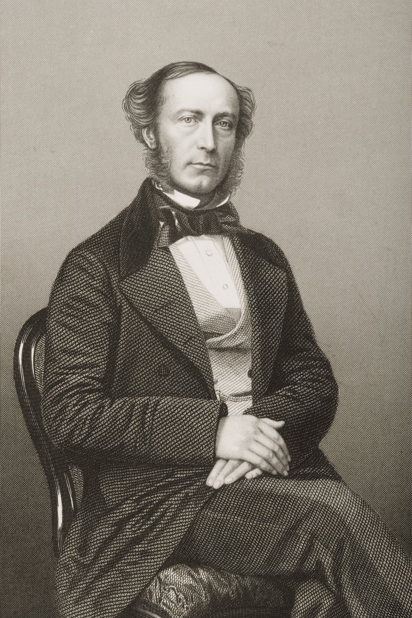 John Walter (1818-94), kaiverrus D.J. Pound valokuvasta, Lontoossa 1860 julkaistusta The Drawing-Room of Eminent Personages, Volume 2 tekijältä John Jabez Edwin Paisley Mayall