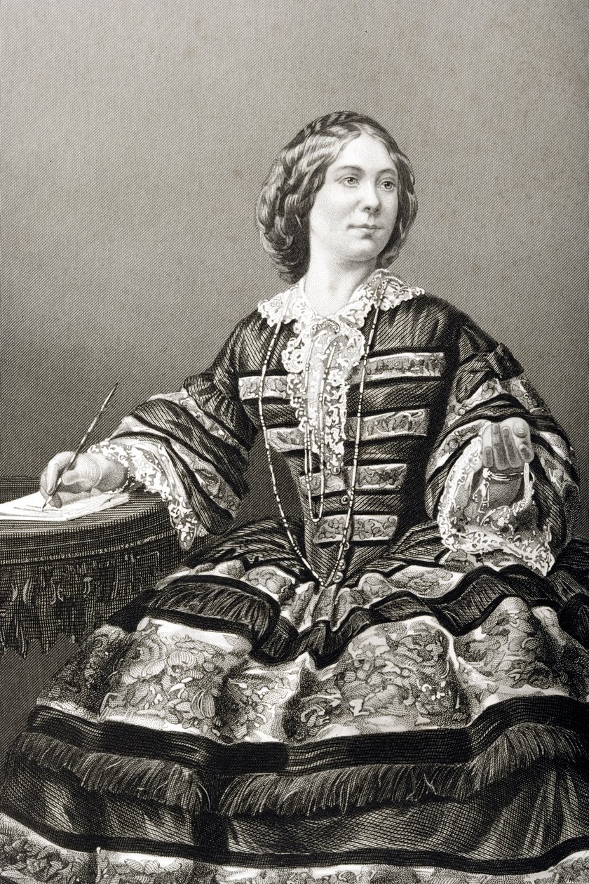 Neiti Amy Sedgwick (1830-97) kaiverrettu D.J. Pound valokuvasta, Lontoossa 1860 julkaistusta The Drawing-Room of Eminent Personages, Volume 2 tekijältä John Jabez Edwin Paisley Mayall