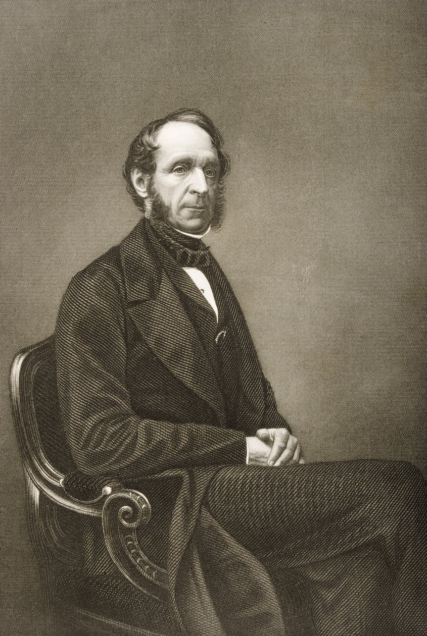 Robert Grosvenor (1801-93), kaiverrus D.J. Pound valokuvasta, "The Drawing-Room of Eminent Personages, Volume 2", julkaistu Lontoossa, 1860 tekijältä John Jabez Edwin Paisley Mayall