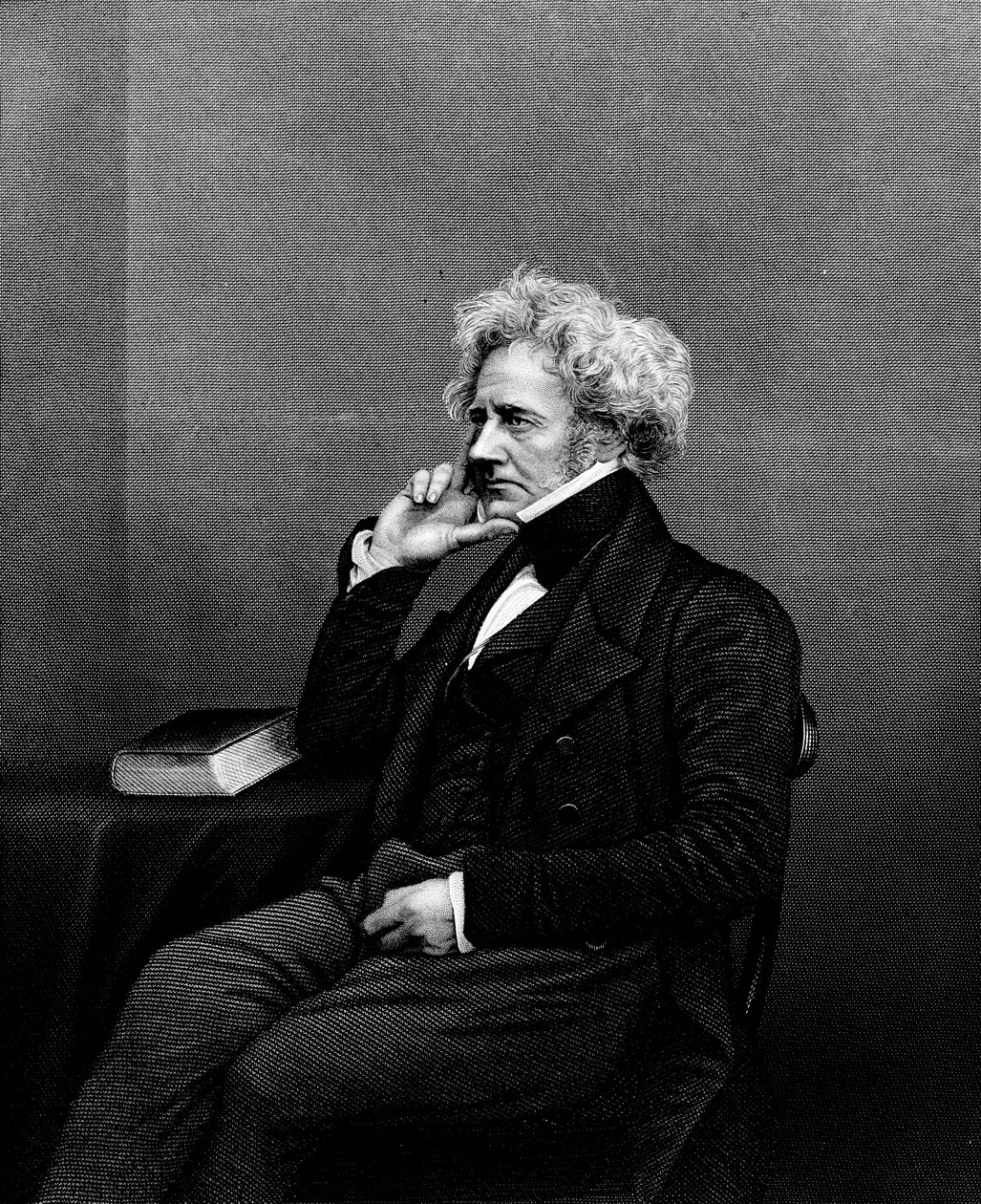 Sir John F.W. Herschel, teoksesta "The Drawing-Room Portrait Gallery of Eminent Personages", 1861 (teräskaiverrus). tekijältä John Jabez Edwin Paisley Mayall