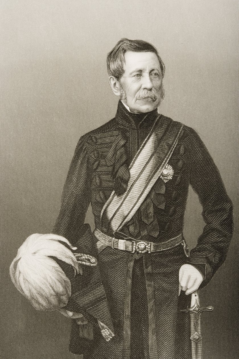 Sir John Fox Burgoyne (1782-1871), kaiverrus D.J. Pound valokuvasta, Lontoossa 1860 julkaistusta The Drawing-Room of Eminent Personages, Volume 2 tekijältä John Jabez Edwin Paisley Mayall