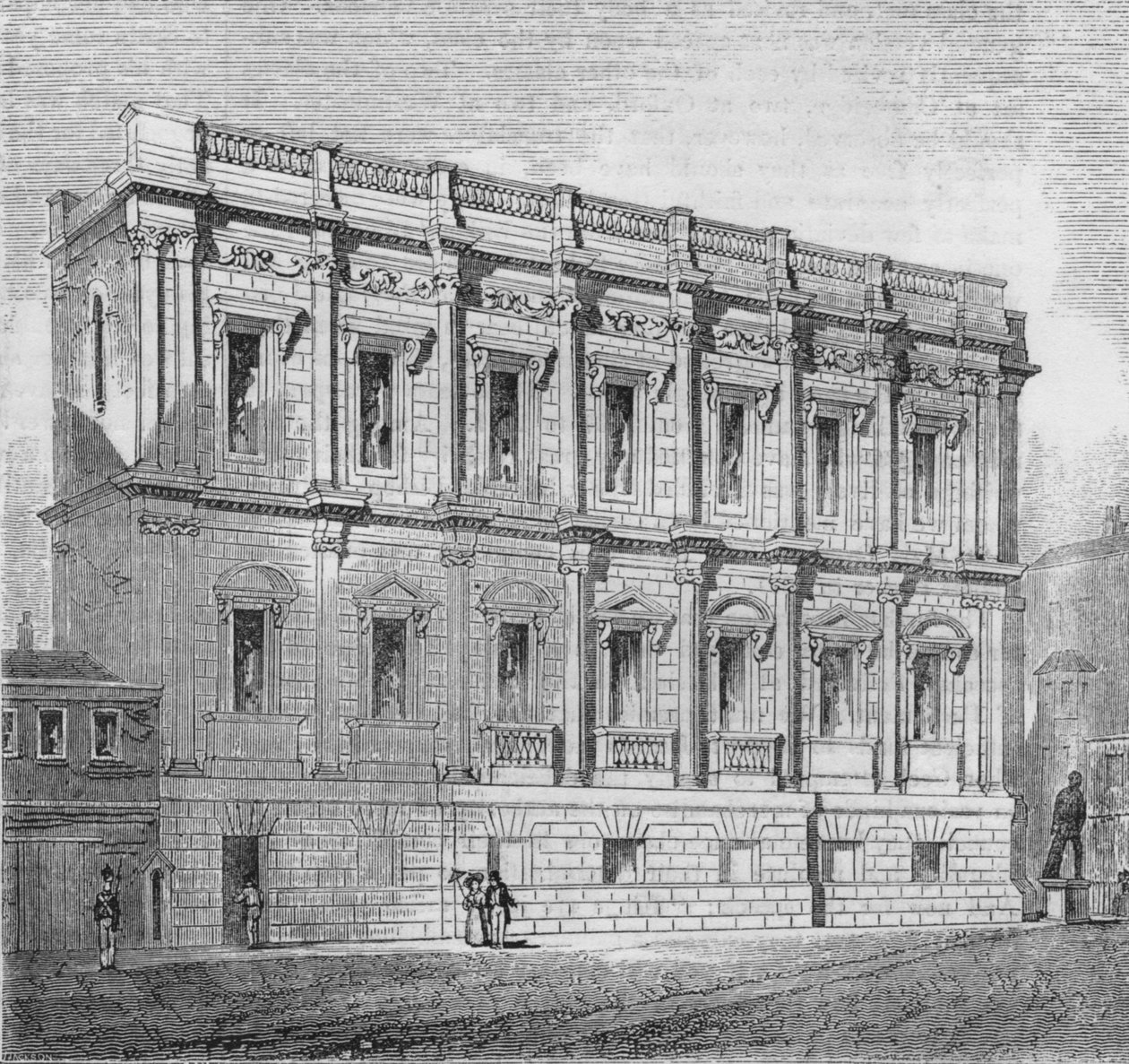 Juhlahuoneen itärintama, Whitehall, 1835, 1845 tekijältä John Jackson