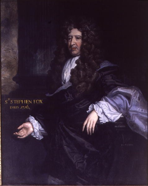 Sir Stephen Fox (1627-1716) Paymaster General (öljy kankaalle) tekijältä John James Bakker