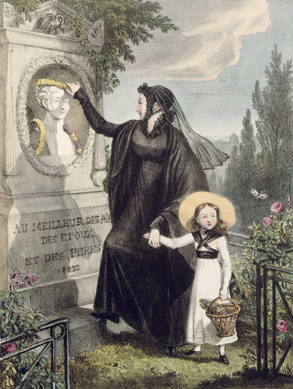 Pere Lachaisen hautausmaa, painaja Charles Joseph Hullmandel (1789-1850) pub. 1822 (värikaiverrus) tekijältä John James Chalon