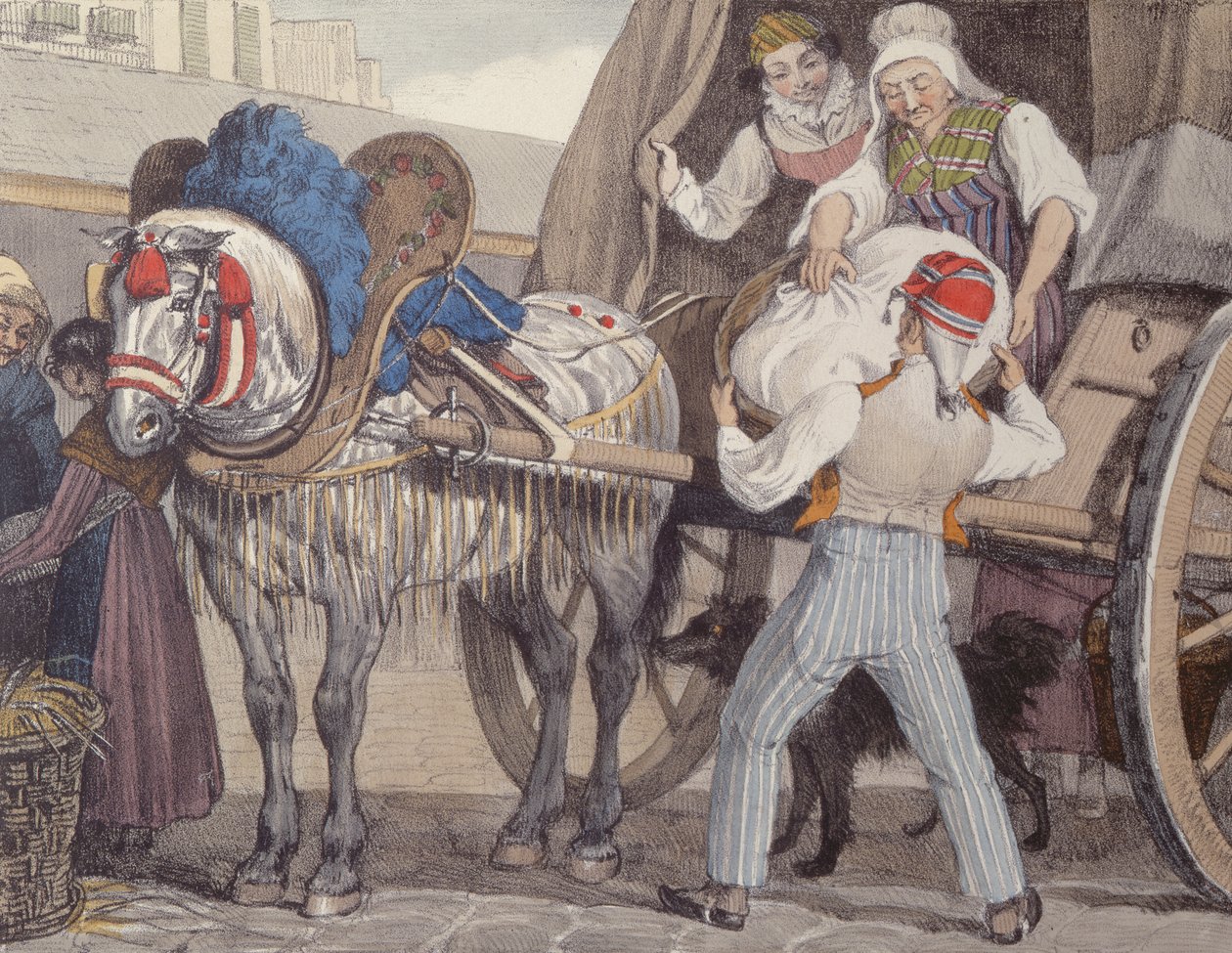 Pyykkikärryt, 1822 tekijältä John James Chalon