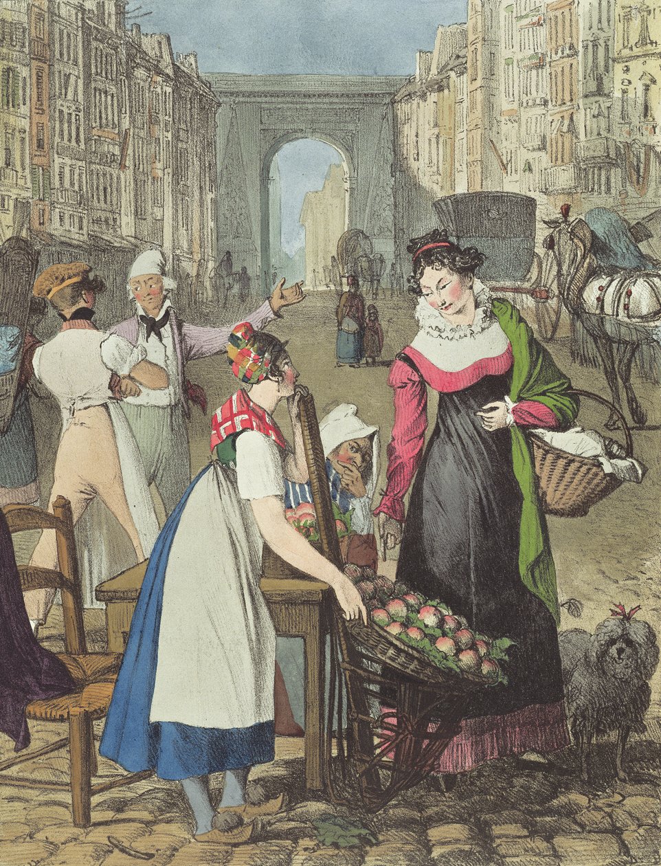 Pieni hedelmämyyjä, 1822 tekijältä John James Chalon