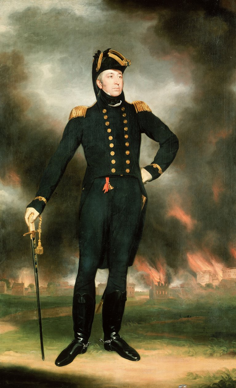 Kontra-amiraali Sir George Cockburn (1772-1853), noin 1817 (öljy kankaalle). tekijältä John James Halls