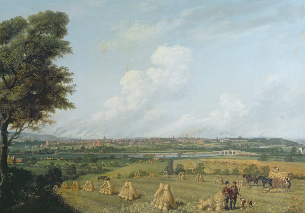 Näkymä Prestoniin Penwortham Hilliltä, noin 1821 tekijältä John Jenkinson