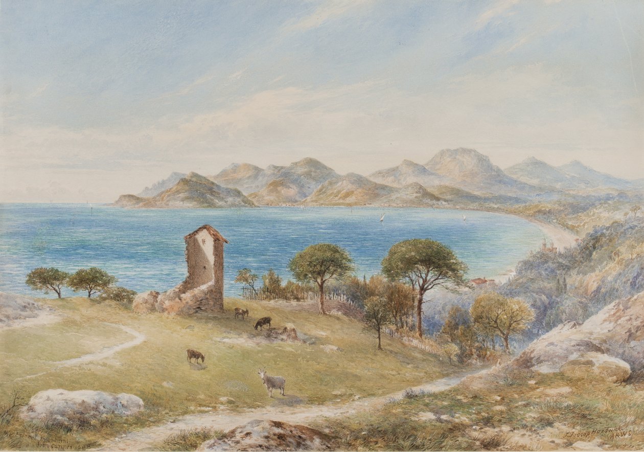 Näkymä Esterelles-vuorille Cannesista (wc paperille) tekijältä John Jessop Hardwick