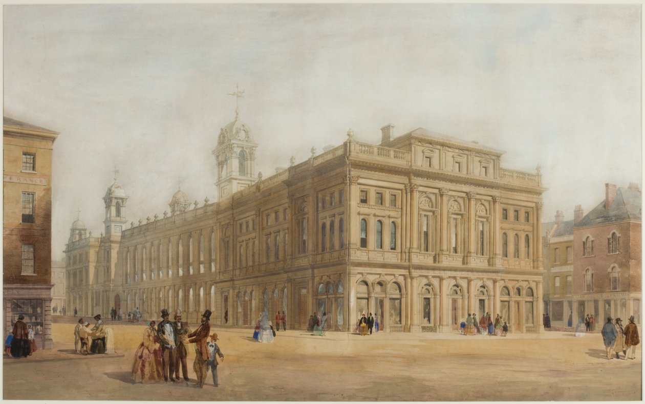 Town Hall, Newcastle upon Tyne (bc, lyijykynä ja wc paperille) tekijältä John Johnstone