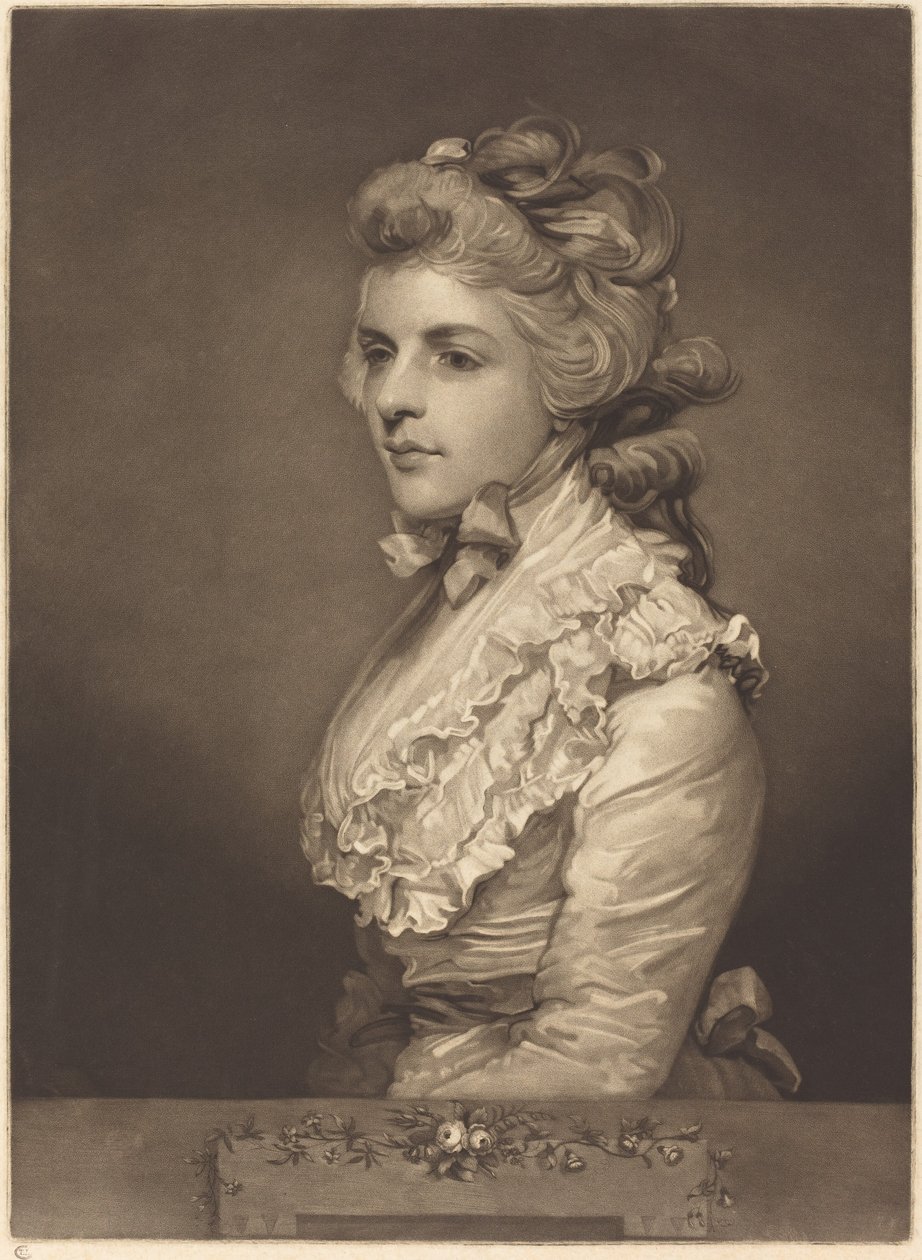 Neiti Kemble valkoisessa mekossa tekijältä John Jones after Sir Joshua Reynolds