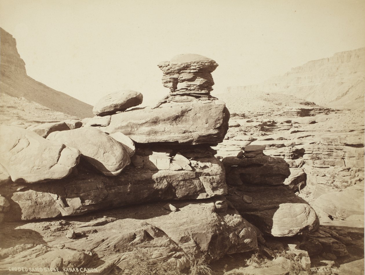Eroosioitunut hiekkakivi, Kanab Canyon (Utah) tekijältä John K. Hillers