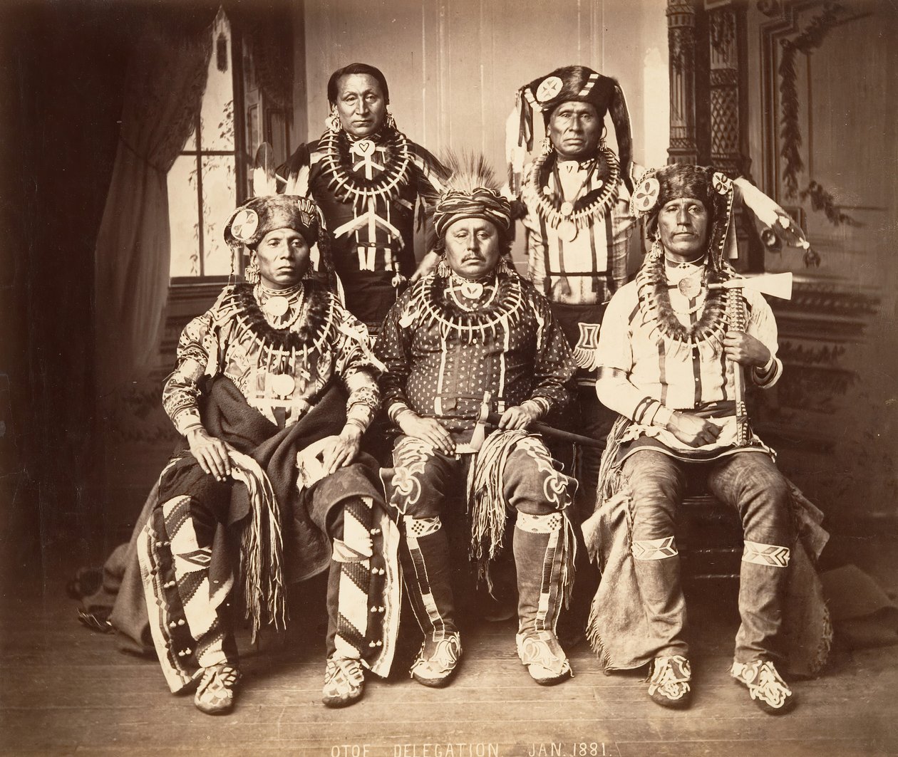 Otoe-Missourin edustajat, 1881. tekijältä John K. Hillers.
