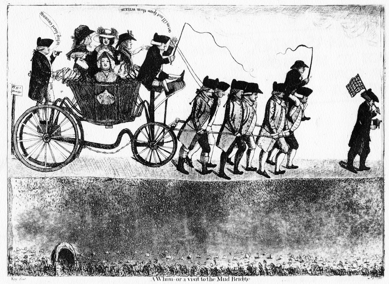 Päähänpisto tai vierailu Mutasillalle, 1786 tekijältä John Kay