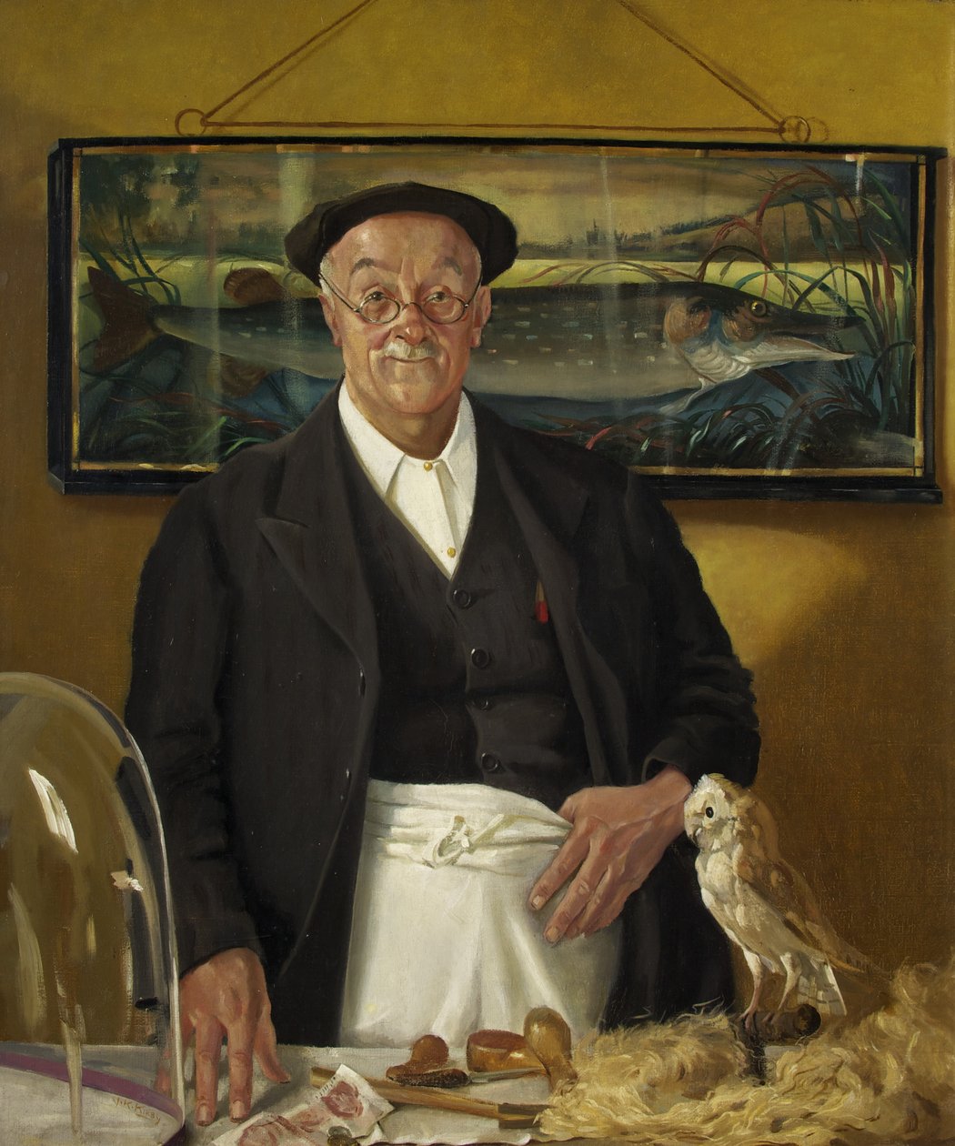 Mr. Chopping the Taxidermist (öljy kankaalle) tekijältä John Kynnersley Kirby