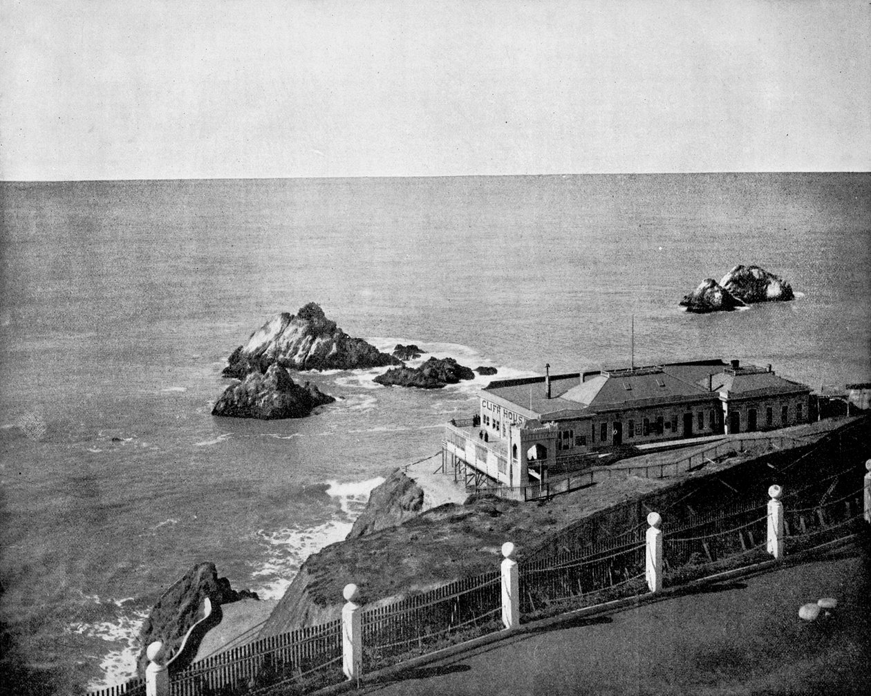 Cliff House and Seal Rocks, Golden Gate, Kalifornia, USA, 1893. tekijältä John L. Stoddard