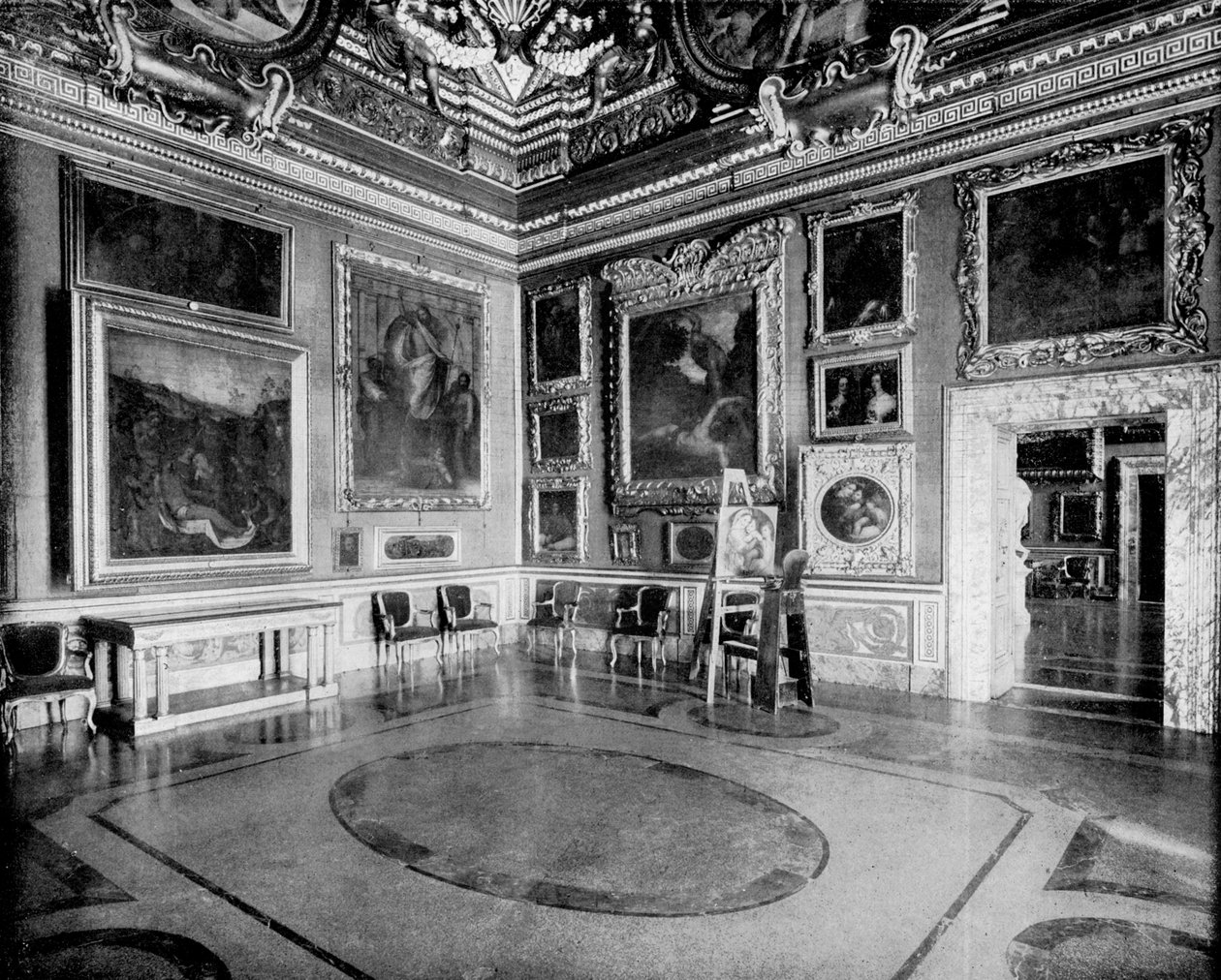 Saturnuksen sali, Pitti-palatsi, Firenze, Italia, 1893. tekijältä John L. Stoddard