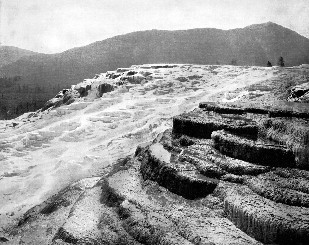 Mammoth Hot Springs, Yellowstonen kansallispuisto, USA, 1893. tekijältä John L. Stoddard