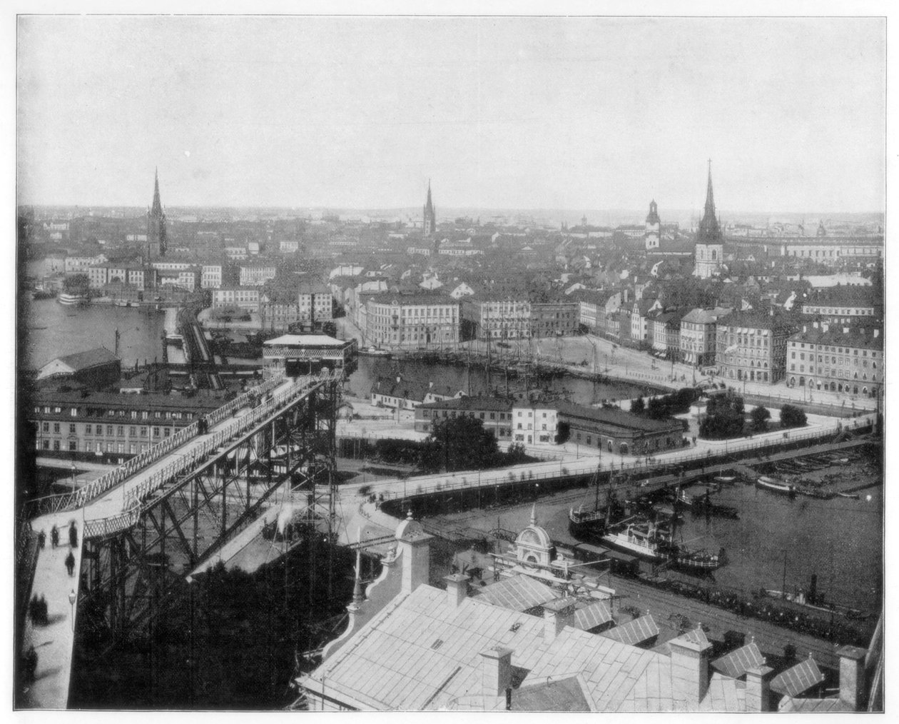 Panoraama Tukholmasta, Ruotsi, 1800-luvun loppu tekijältä John L. Stoddard
