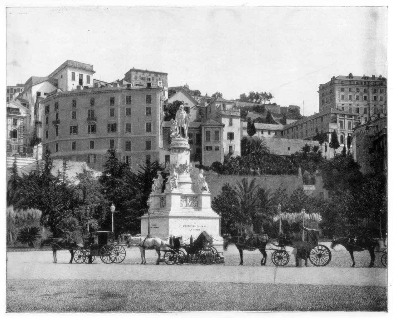 Kolumbuksen patsas, Genova, Italia, 1800-luvun loppu. tekijältä John L. Stoddard