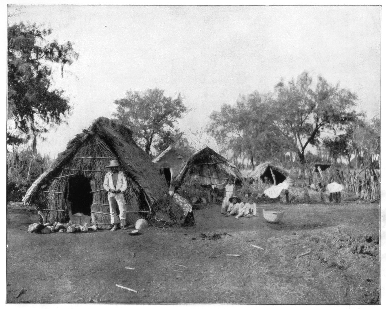 Olkimökit, Salamanca, Meksiko, 1800-luvun loppu. tekijältä John L. Stoddard