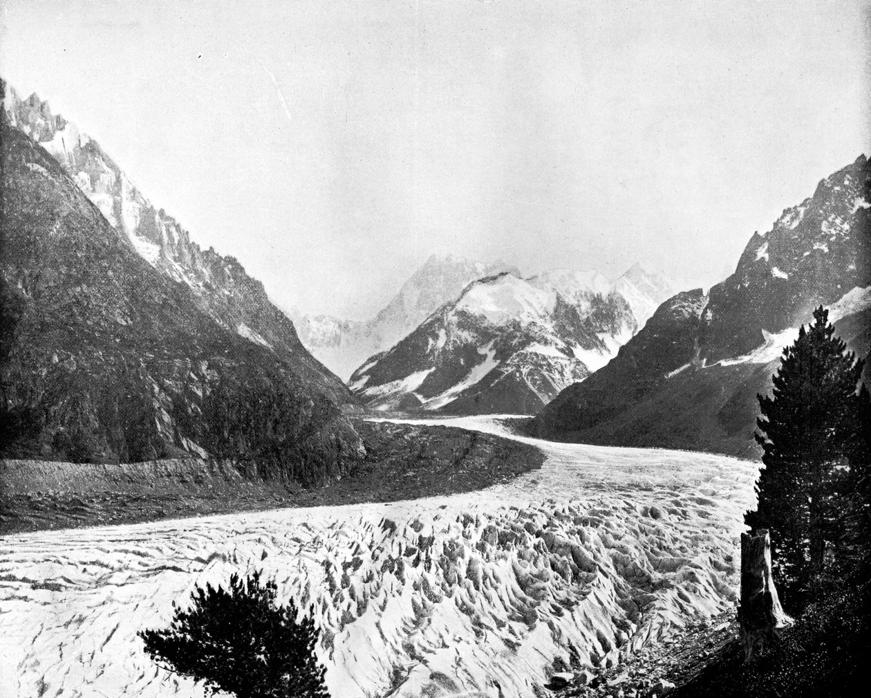 Mer de Glace, Sveitsi, 1893. tekijältä John L. Stoddard