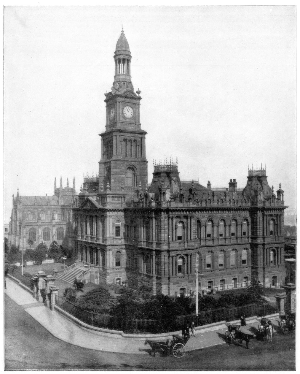 Town Hall and Square, Sydney, Australia, 1800-luvun loppu. tekijältä John L. Stoddard